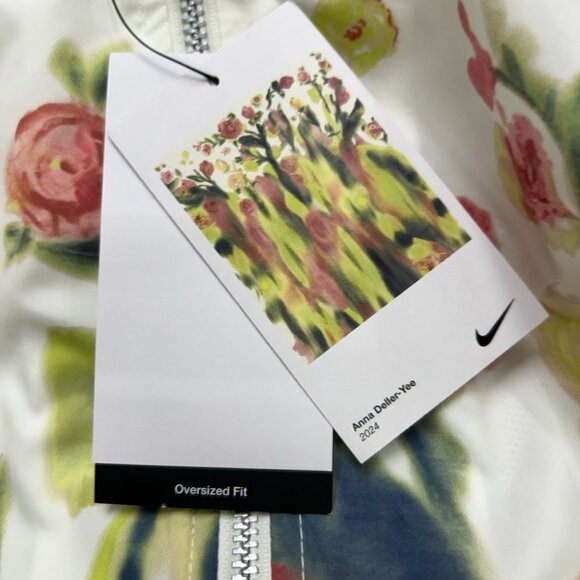 Nike Bomber Jacket Sz Large Womens Sportswear Artist Collection Sail Multicolor - Picture 13 of 14